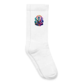 Buddha Wave Meditation Art - Kids Tennis Socks - white - Right