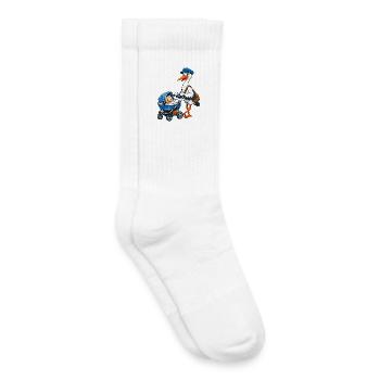 Stork with pram - Kids Tennis Socks - white - Right