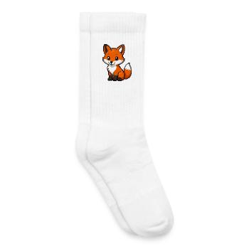 Retro Pixel Fox Cuddly Fox - Kids Tennis Socks - white - Right