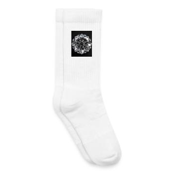 Diamond Geometric Mandala - Kids Tennis Socks - white - Right