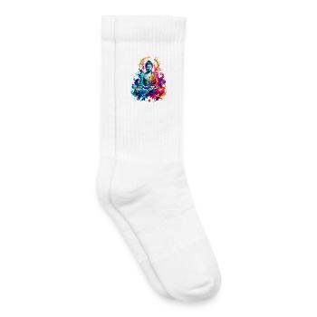 Buddha Meditation Color Splash - Kids Tennis Socks - white - Right