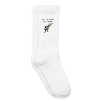 Chat livreur de journaux - Chaussettes de tennis bio enfant - blanc - Droite