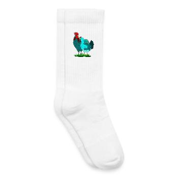 Colorful rooster and chicken combination - Kids Tennis Socks - white - Right