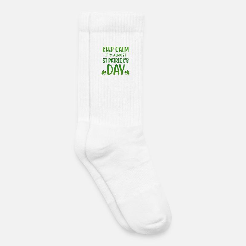 Keep Calm is Almost St Patrick's Day - Chaussettes de tennis bio enfant - blanc