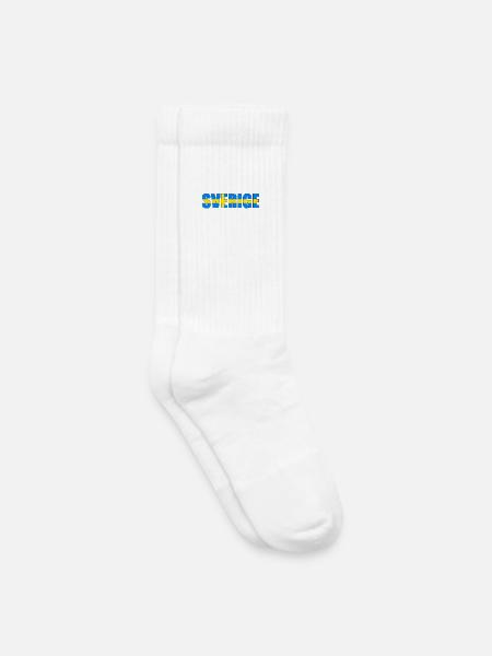 Schweden Flaggenbuchstaben - Kinder Tennissocken - Weiß