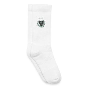 Elegantes Herz mit Klavier und Schlüssel auf Hintergrund - Kinder Tennissocken - Weiß - Rechts