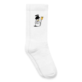 Cool snowman with thumbs up - Kids Tennis Socks - white - Right