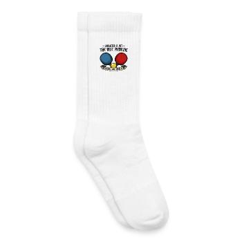 Tischtennis Banner: Pulsierende Gegner - Kinder Tennissocken - Weiß - Rechts