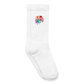 Farbenfrohe Kamera Kunst - Kinder Tennissocken - Weiß - Rechts
