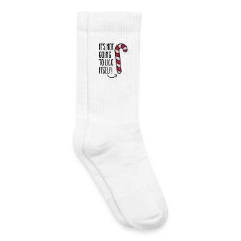 It’s not going to lick itself (candy cane) - Chaussettes de tennis bio enfant - blanc - Droite