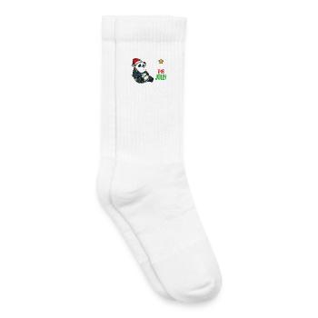 Panda with fairy lights Christmas - Kids Tennis Socks - white - Right