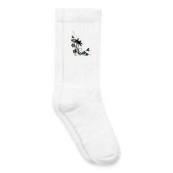 Palmen Hibiskus Kolibri Sommer - Kinder Tennissocken - Weiß - Rechts