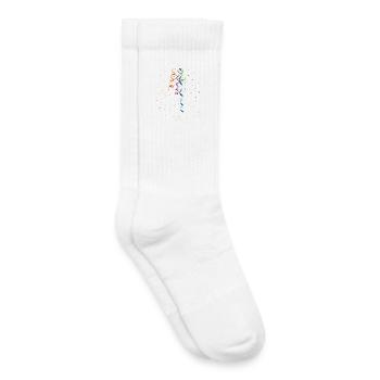 Confetti and streamers colorful party design - Kids Tennis Socks - white - Right
