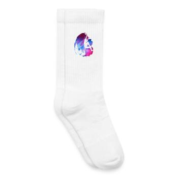 Weibliche Klettererin Zipline Aquarell-Abenteuer - Kinder Tennissocken - Weiß - Rechts