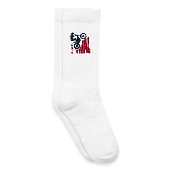 Moto Trial - Trial Bike - Motorrad Motocross - Kinder Tennissocken - Weiß - Rechts
