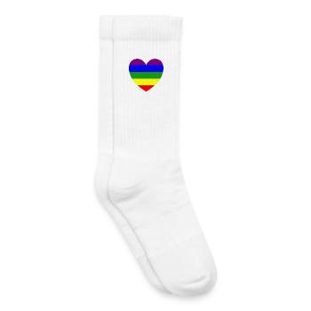 Regenbogen Herz Maske - Kinder Tennissocken - Weiß - Rechts