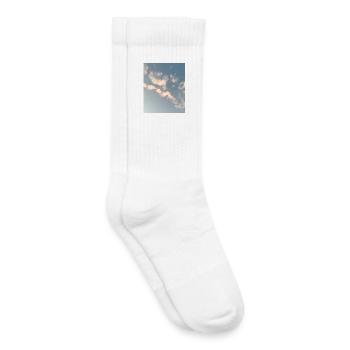 Nuages pastel Sky Zen Design - Chaussettes de tennis bio enfant - blanc - Droite