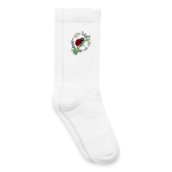 Style de bande dessinée de botanique coccinelle - Chaussettes de tennis bio enfant - blanc - Droite
