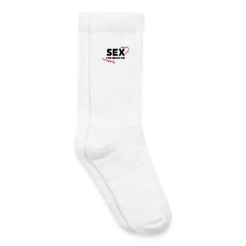 Instructeur de sexe Première leçon Partie humoristique drôle gratuite - Chaussettes de tennis bio enfant - blanc - Droite