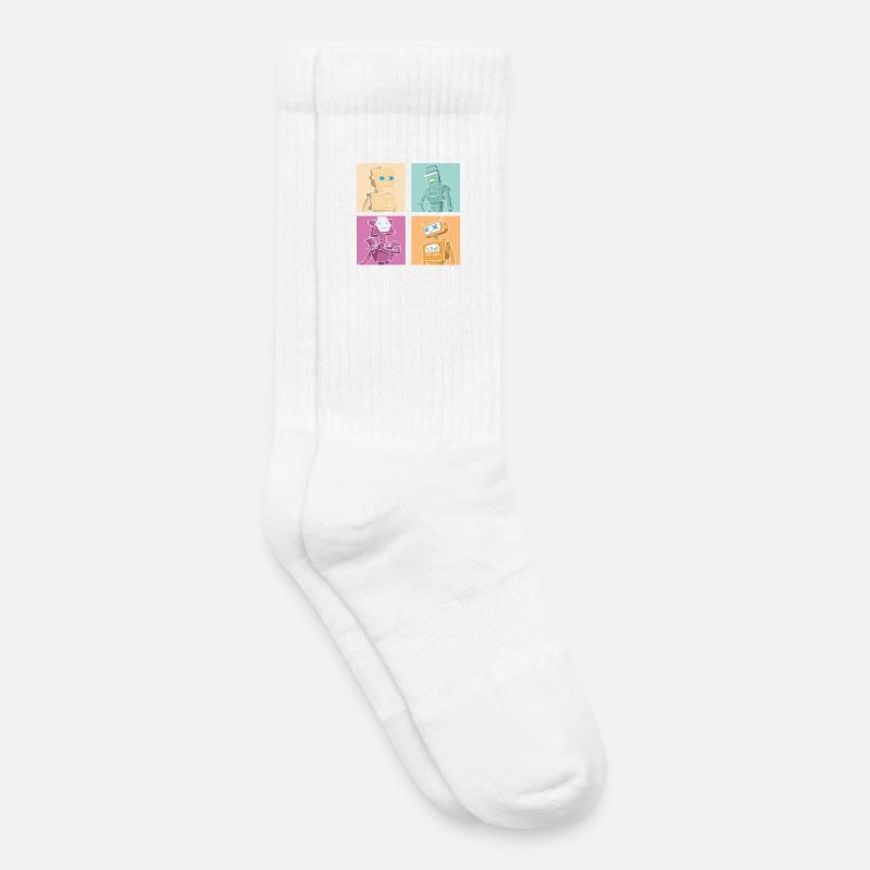 Roboter Robot - Kinder Tennissocken - Weiß