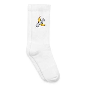 Banane mit Bandagenkreuz - Kinder Tennissocken - Weiß - Rechts