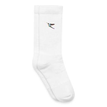Colibri coloré en vol - Chaussettes de tennis bio enfant - blanc - Droite