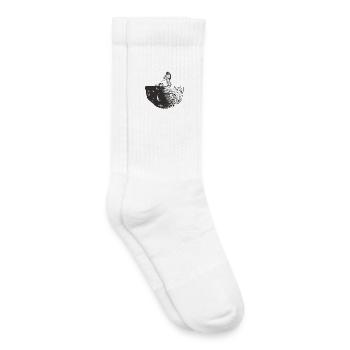 Man moon astronaut lawn mower gardening - Kids Tennis Socks - white - Right