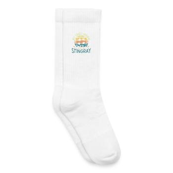 Mon animal spirituel est une raie pastenague - Chaussettes de tennis bio enfant - blanc - Droite