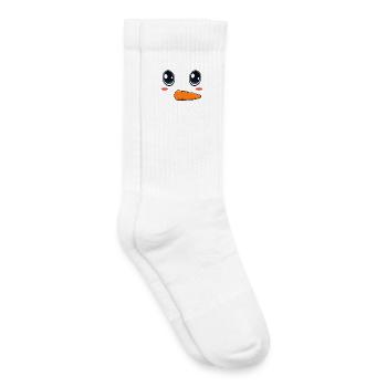 Cute snowman face with Merry Christmas - Kids Tennis Socks - white - Right