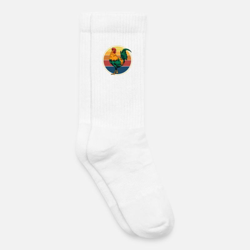 Hahn Retro - Kinder Tennissocken - Weiß