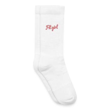 Fitgirl Rosa 3D Script - Kinder Tennissocken - Weiß - Rechts