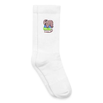 Sloth Book Books Reading - Kids Tennis Socks - white - Right
