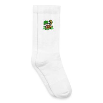 Jungle Animals Cute - Kids Tennis Socks - white - Right