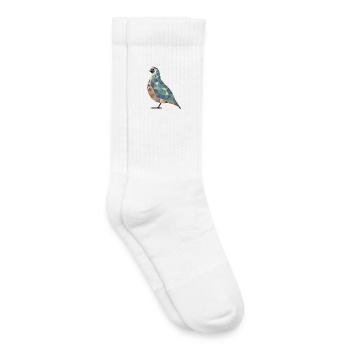 Polygon Wachtel Wachtelzüchter Wachtel Geschenk - Kinder Tennissocken - Weiß - Rechts