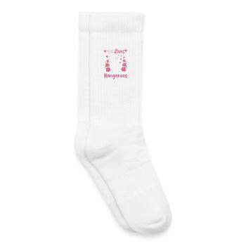 Kangourou Australie Kangourou Amoureux - Chaussettes de tennis bio enfant - blanc - Droite