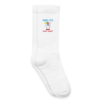 Leuchtturm - Sabbel Nich Dat Geit - Plattdeutsch - Kinder Tennissocken - Weiß - Rechts