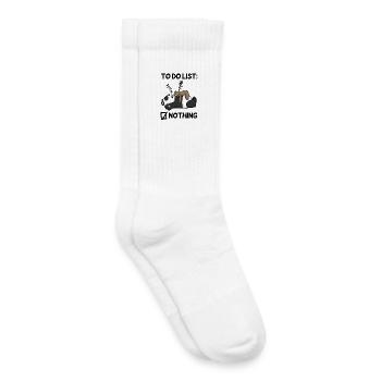 To do list Nothing - sloth relax - Lazy - Kids Tennis Socks - white - Right