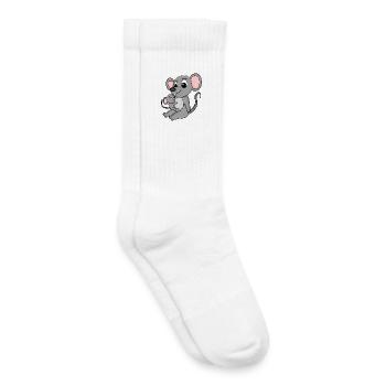 Famille de souris - Souris avec bébé - Souris - Chaussettes de tennis bio enfant - blanc - Droite