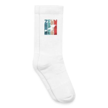 Drache 10 Jahre Kindergeburtstag - Kinder Tennissocken - Weiß - Rechts
