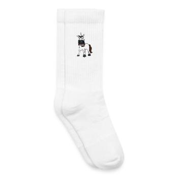 Einhorn Pferd Pony Reiten Lustig Humor irre Kind - Kinder Tennissocken - Weiß - Rechts