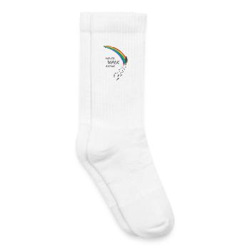 Never walk alone - Doglovers Hundeliebhaber Gassi - Kinder Tennissocken - Weiß - Rechts