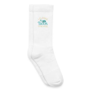 Ich habe mein Buch geschlossen, um hier zu sein, lustiger Leseliebhaber - Kinder Tennissocken - Weiß - Rechts