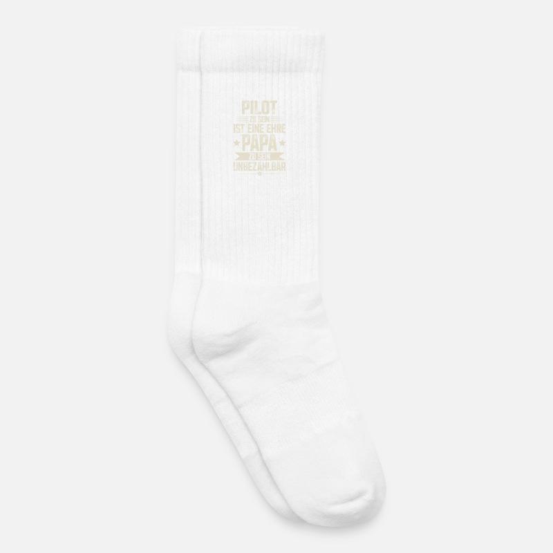 Pilot Papa Vater Vatertag - Kinder Tennissocken - Weiß