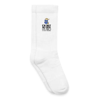 lustige Sprüche dumme Menschen - Kinder Tennissocken - Weiß - Rechts