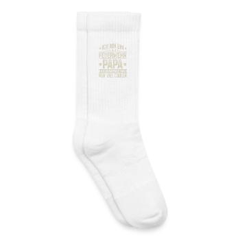 Papa Feuerwehr Vater Vatertag - Kinder Tennissocken - Weiß - Rechts