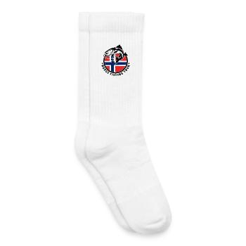 Norvège Pêche Pêcheur Pêcheur - Chaussettes de tennis bio enfant - blanc - Droite