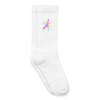 Pole Dance Fitness Color Splash Pole Dance - Kids Tennis Socks - white - Right