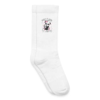 Panda Baby Foul Just A Girl Who Loves Pandas - Kids Tennis Socks - white - Right