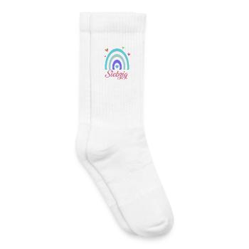 70. Geburtstag Regenbogen - Kinder Tennissocken - Weiß - Rechts
