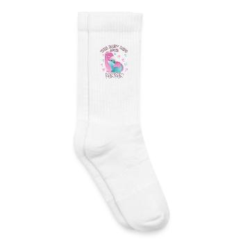 Maman Dino Babydino Brontosaurus - Chaussettes de tennis bio enfant - blanc - Droite